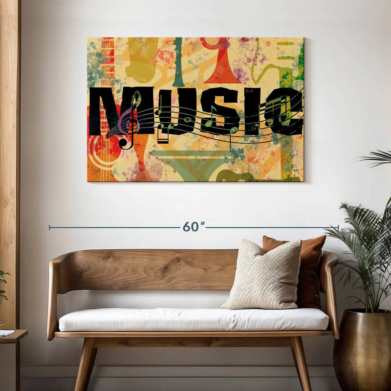 Collage de musique rétro Abarca, H 30 po x l 45 po