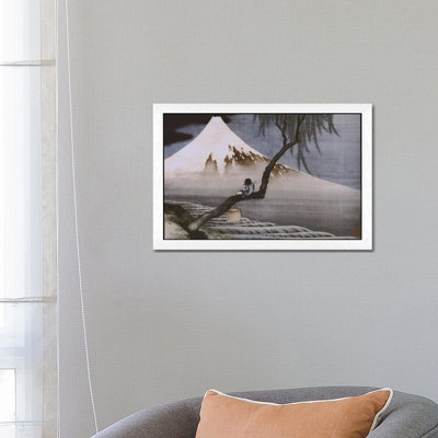 Boy On Mt Fuji by Katsushika Hokusai - Floater Frame Painting on Canvas