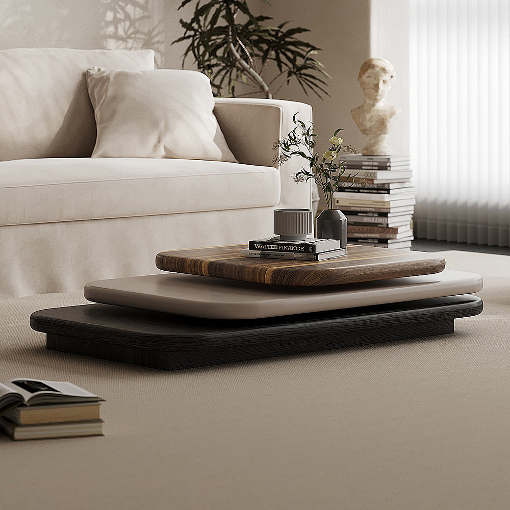 Hokku Designs Italian minimalist rotating stackable coffee table ...