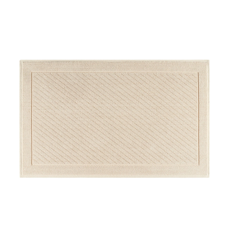 Host and Home Modern Double Weave Textured Cotton Bath Rug with Non Slip Backing, Single - 20" L x 32" W, Beige