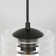 1-Light Matte Black Single Pendant With Textured Glass