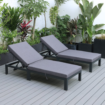 Outdoor Metal Chaise Lounge , Cushion Included