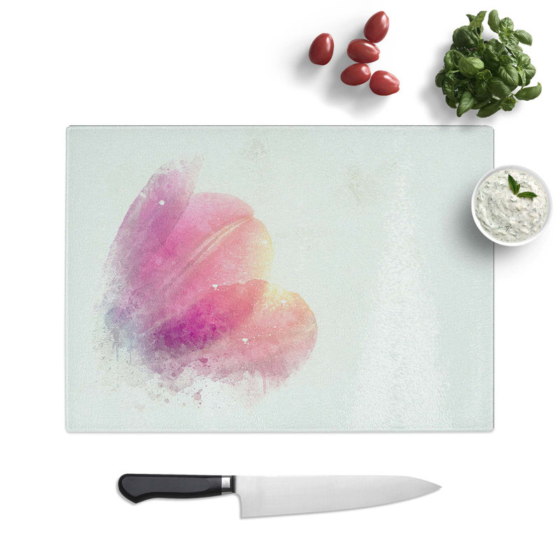 Tempered Glass Tulip Reaching for the Sun Chopping Board, 28.5 cm W x 20 cm L
