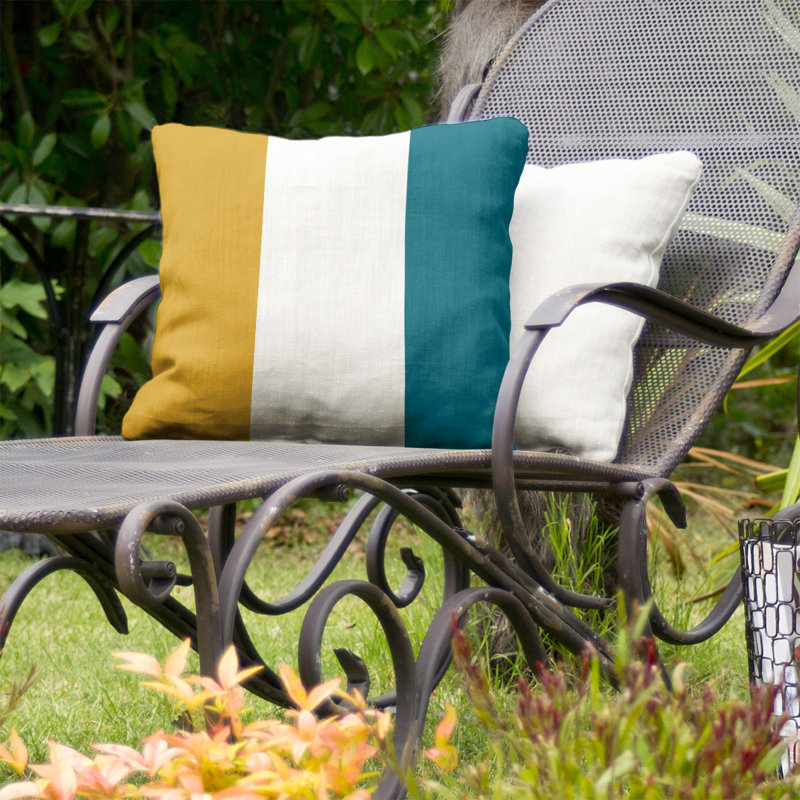 Coussin décoratif d'intérieur/d'extérieur, 18 po x 18 po, Doré