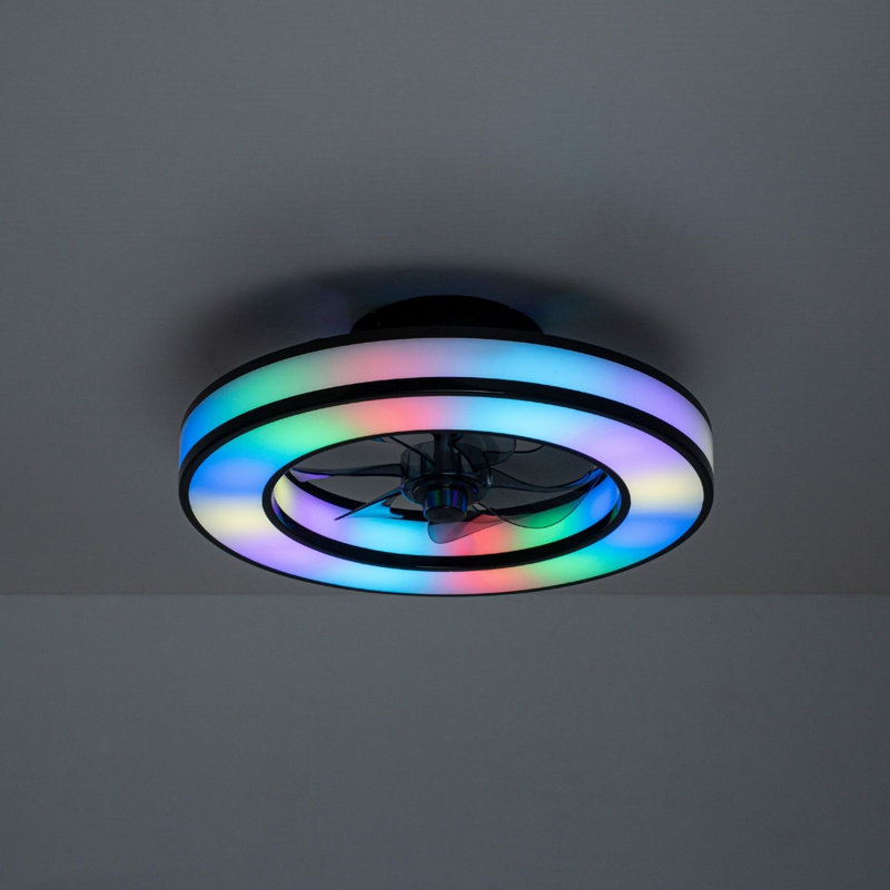 Ventilateur encastré à DEL à intensité variable avec application et télécommande