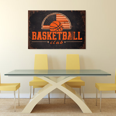 «Vintage Basketball Club Flag», reproduction d'art rétro de paysage abstrait