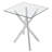 17.72" Square Clear Tempered Glass End Table,Stylish Design with Plated Metal Legs, Side Table for Living Room, 2 pcs-1200037702