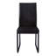 2 chaises de salle à manger, revêtues de tissu d'aspect cuir noir, pour la cuisine de pièce moderne et contemporaine, revêtement en métal, support, espace de cuisine