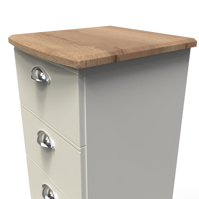 Fully Assembled Murier 5 Drawer, Cream Ash/Riviera Oak