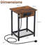 40cm W Metal Bedside Table