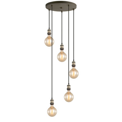 Luminaire suspendu pour grappe 5 lumières Pinnix