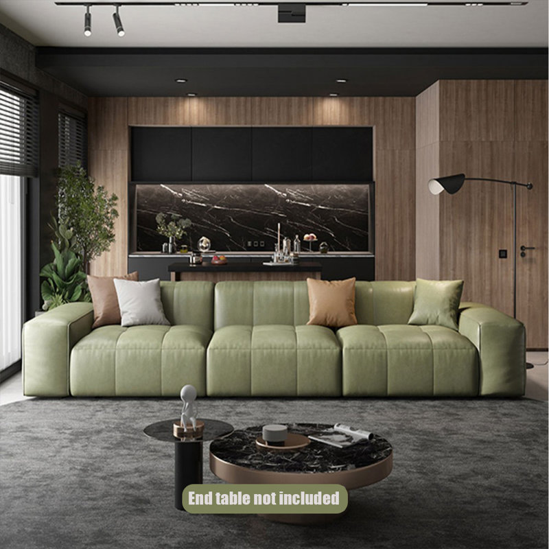 Coussin modulaire vert 100% polyester, 4, 29,13 po H x 118,11 po L x 42,52 po P