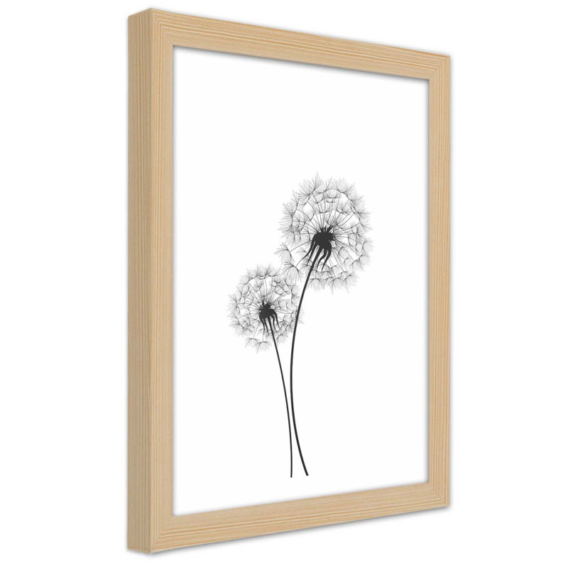 Blower Flower Nature 1 Piece Single Picture Frame Wall Art, 45cm H x 30cm W, Tan