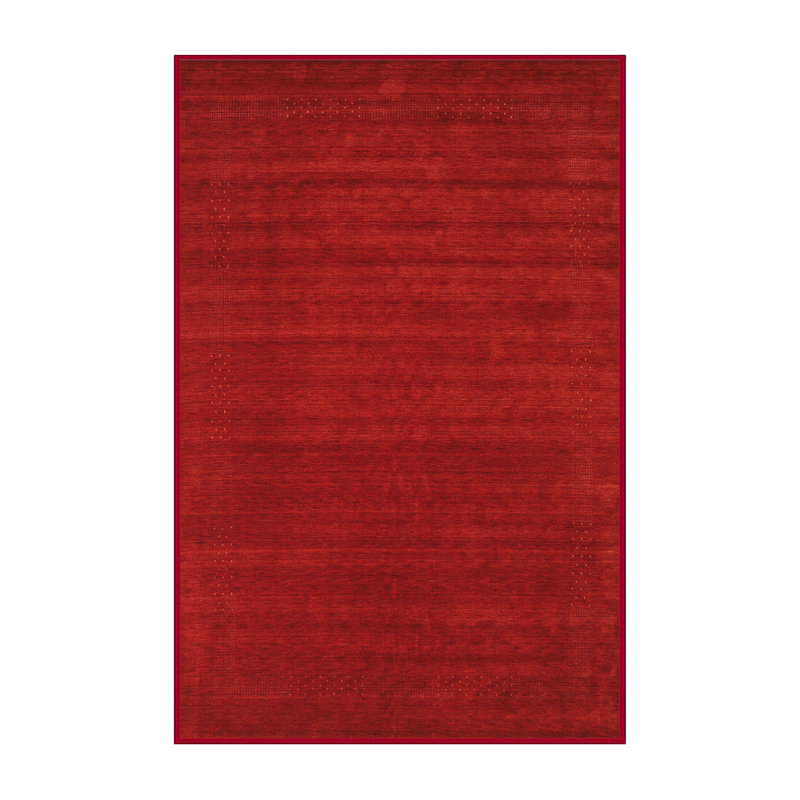 Tapis de zone rouge contemporaine, Rectangle 5 pi 0 po x 8 pi 0 po