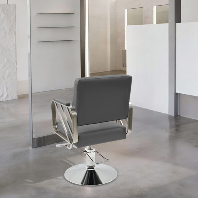 Fauteuil de salon pivotant à 360° moderne pour coiffeur, hauteur réglable, cuir PU et acier inoxydable