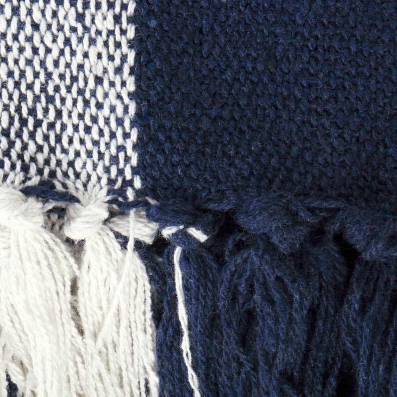 Hand Woven Throw Blanket, Navy
