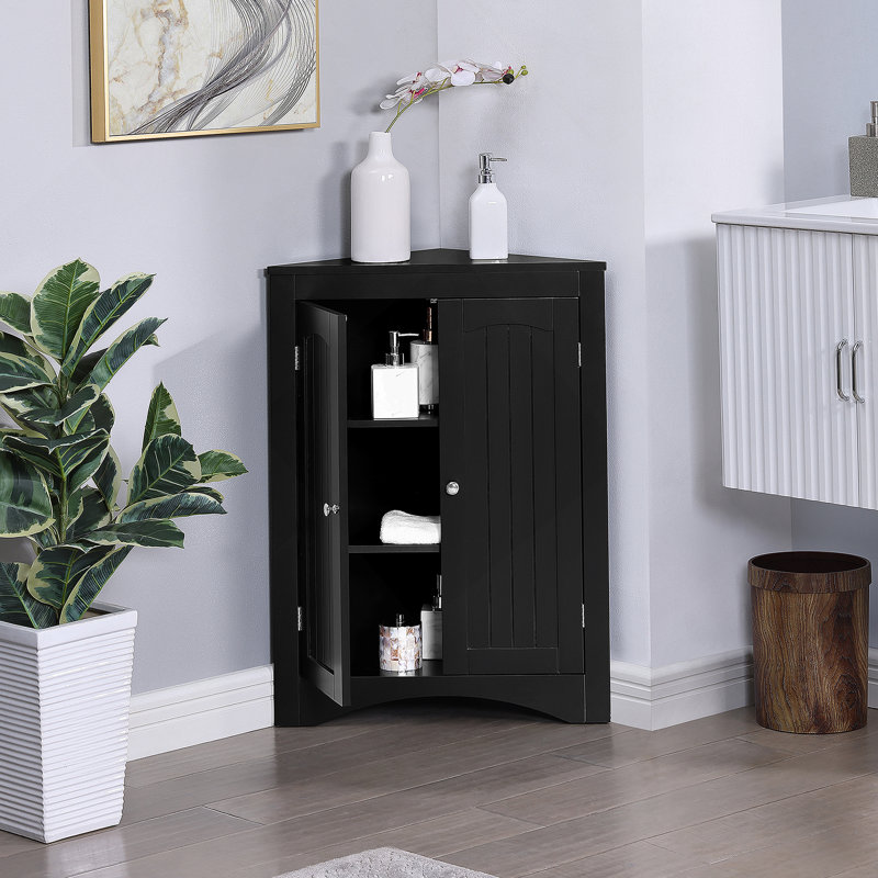 Sideboard Cabinet,Corner Cabinet,Bathroom Floor Corner Cabinet With Doors And Shelves, Kitchen, Living Room,Free Standing Storage Cabinet For Bathroom
