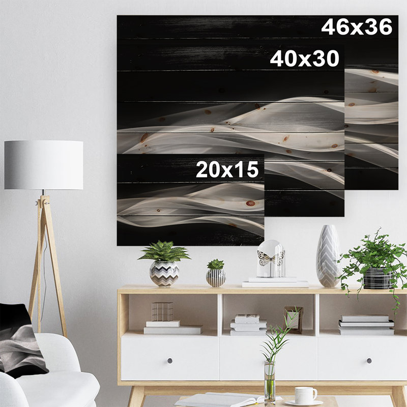 Corwin Abstract 'Glittering Silver Pattern' Graphic Art, 15" H x 20" W x 1" D, Wood