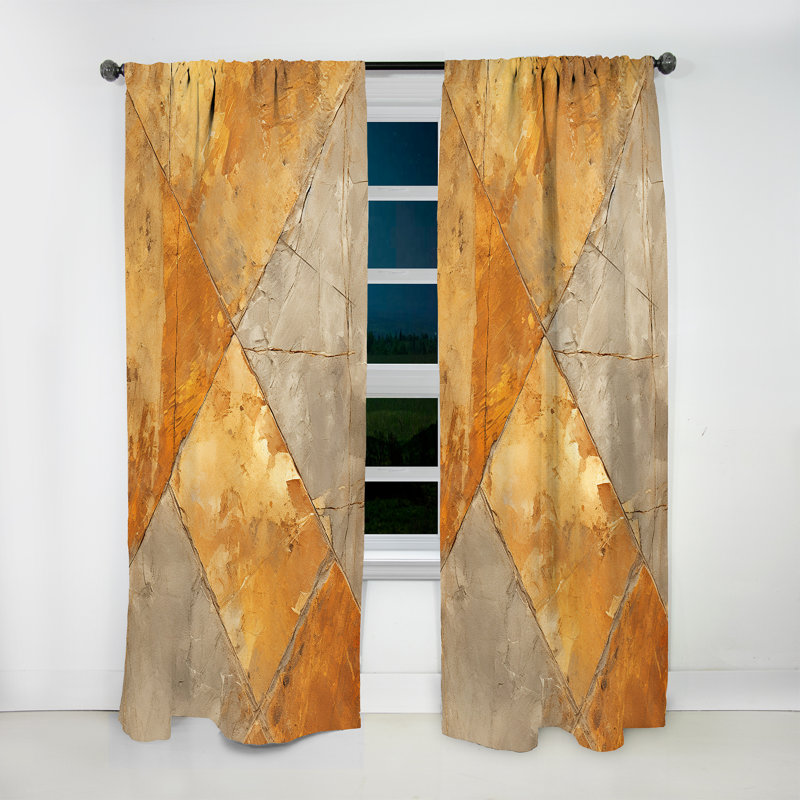 Keim - Tile Curtain - Room Darkening Abstract Curtain - 1 Panels, 52" W x 120" L