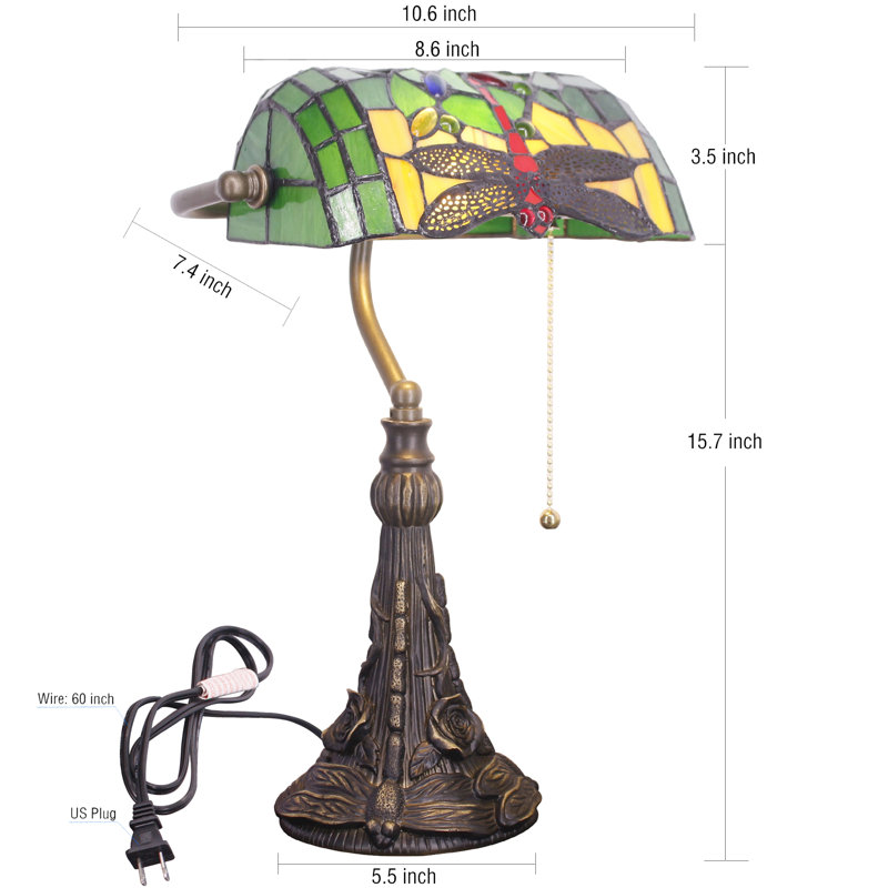 Ensemble de lampes en bronze 15,7 po Esrin, Vert jaune