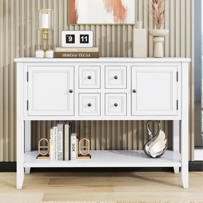 Console rétro avec quatre petits tiroirs