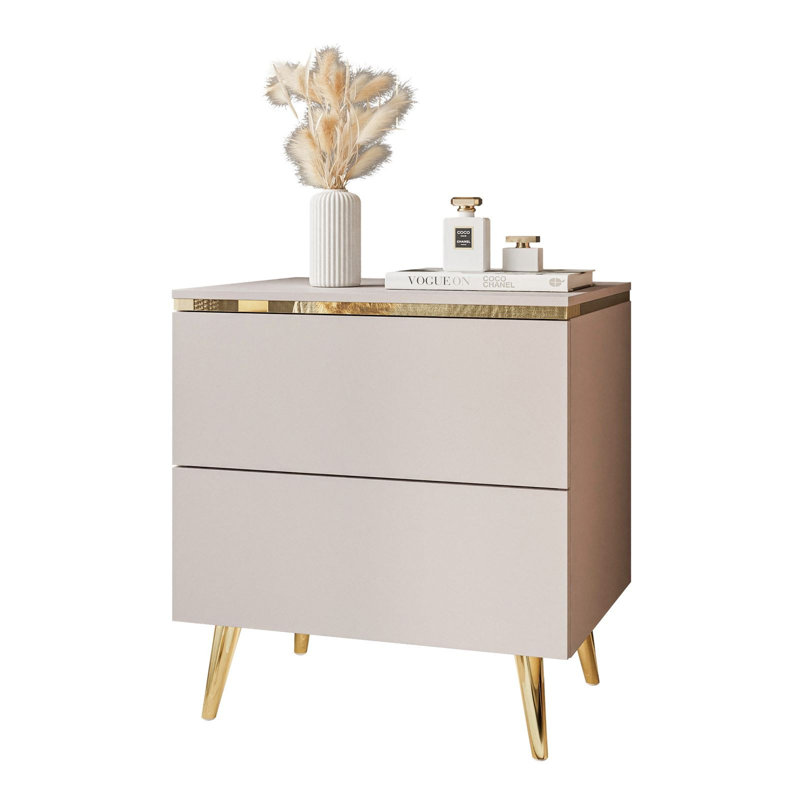 50cm W Manufactured Wood Bedside Table