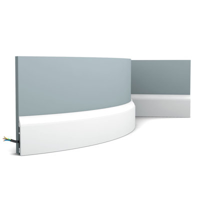 1/2 in D x 3-3/8 in W x 78-3/4 in L Primed White Flexible Polyurethane Baseboard Moulding