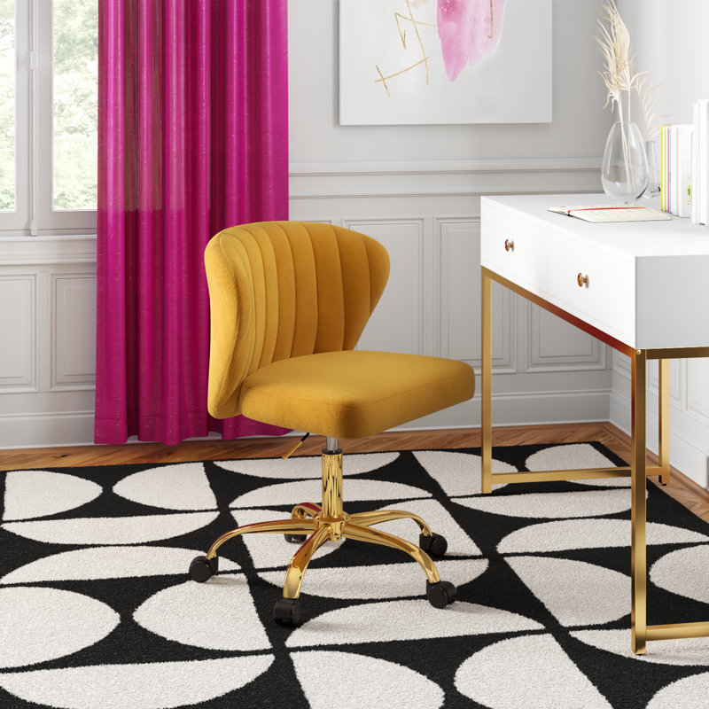 Alice Ergonomic Task Chair with Tufted Back, Mustard