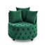 Fauteuil pivotant en velours, design à boutons, 3 coussins, roues mobiles, pour salon de bureau moderne, mobile, avec coussins confortables-6413119