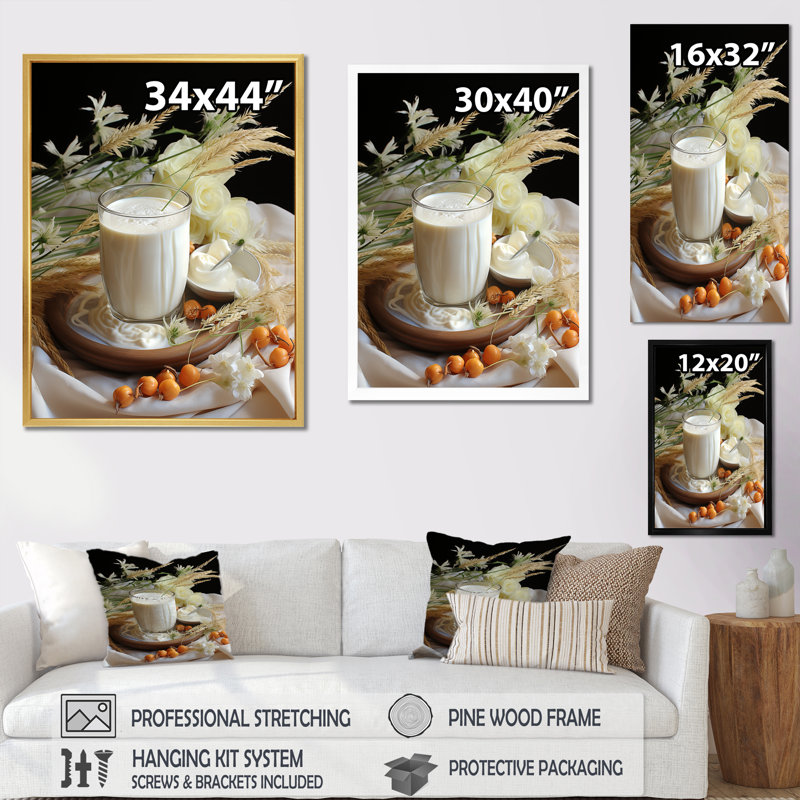 «Milk And Cheese Creamy Serenity II», reproduction sur toile, Cadre simple blanc, H 20 po x l 12 po x P 1 po