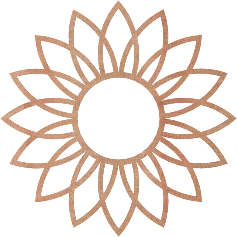 Médaillon de plafond en bois Daisy, H 40 po x l 40 po x P 0,25 po, Cerisier