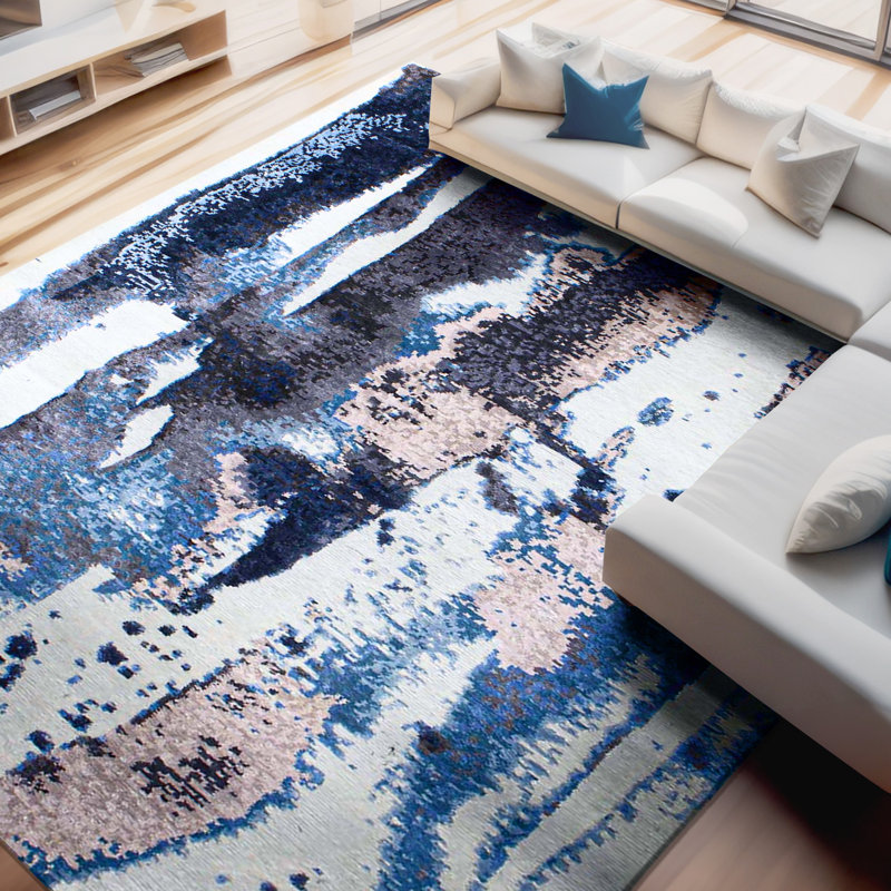 Wool Abstract Area Rug, Rectangle 8' x 10'