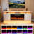 70" Fireplace TV Stand, Dual Led Lights Entertainment Center & Media Console, Fits TVs up to 90", w/Outlet, 36" Electric Fireplace, TV Stand for Living Room-893149914
