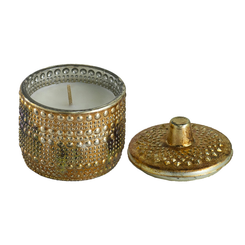 Scented Jar Candle with Glass Holder, 3.5" H x 3" W x 3" D