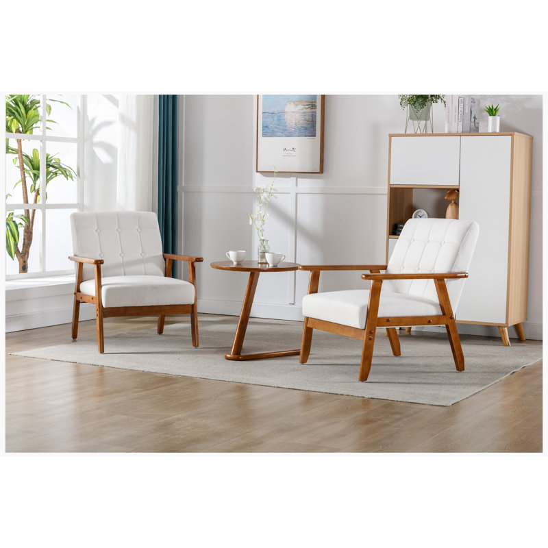 Fauteuil de 25,39 po de largeur, 100 % lin beige