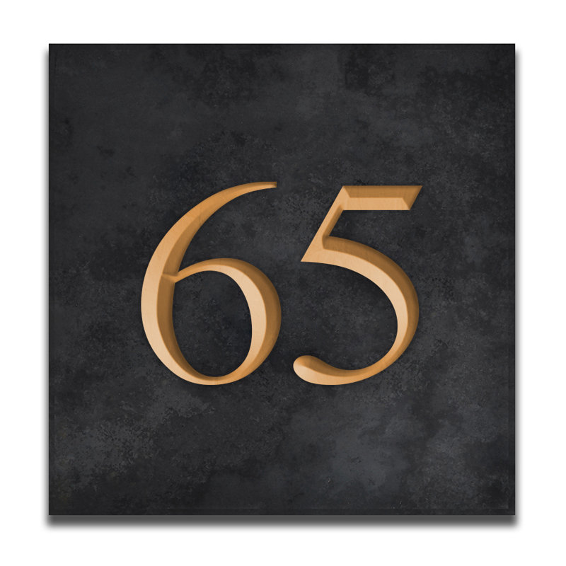 Velia 17.78cm H Stone House Number, 65, Gold