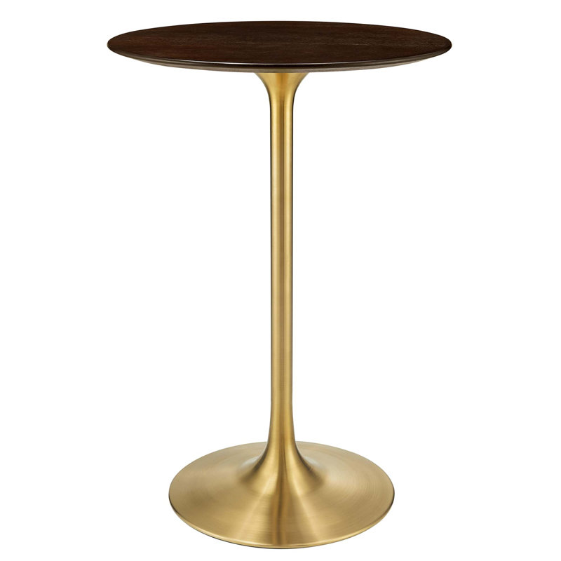 Table de bar Modway Lippa, Cerise noyer, Or, L 27,5 po x L 27,5 po