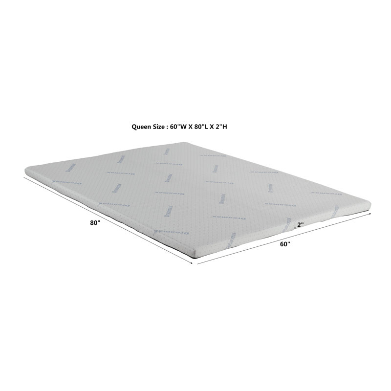 Doriane 2'' Memory Foam Mattress Topper, Queen