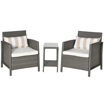Wicker and Steel Patio Dining Set Table,