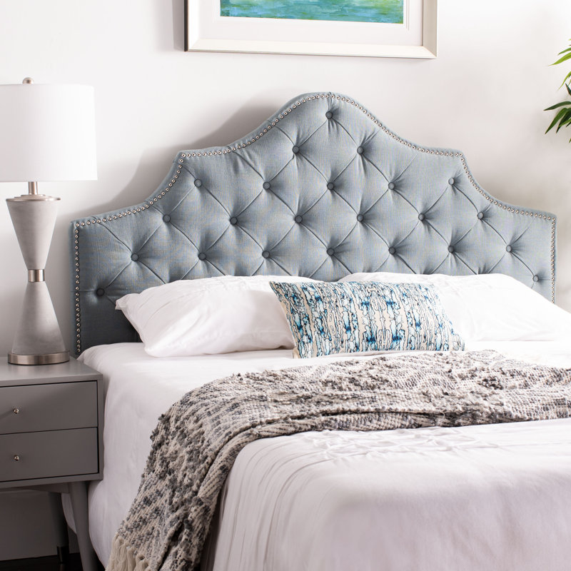 Danile Upholstered Headboard, Queen, Sky Blue