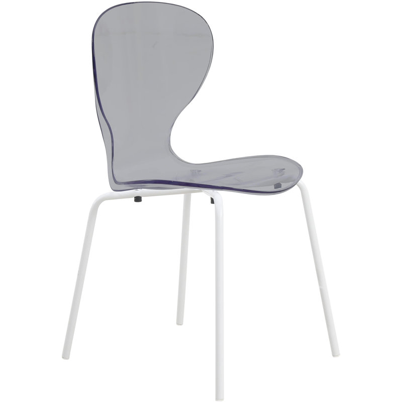 Chaise de salle à manger avec dossier incurvé Edenfield, Noir transparent