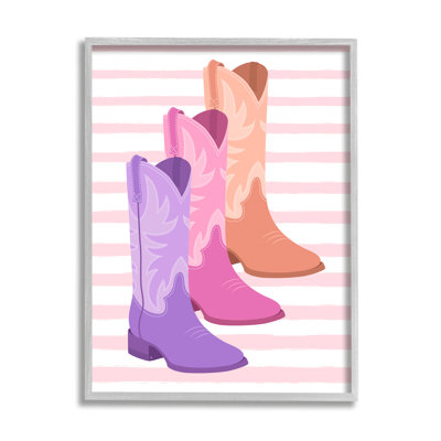 " Striped Pastel Cowgirl Boots " by Martina Pavlova