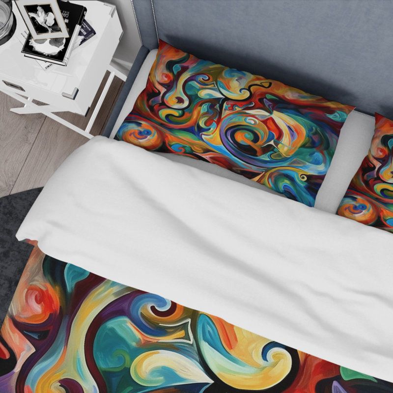 Ensemble de housse de couette en microfibre / polyester, Housse de couette pour très grand lit et 2 très