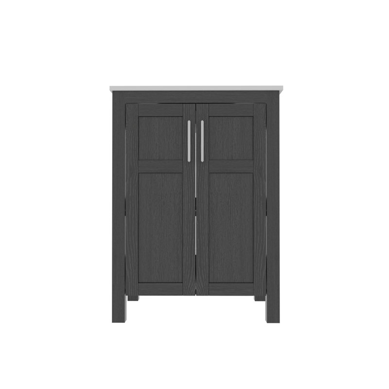 Meuble-lavabo simple 24 po avec lavabo supérieur en céramique blanche 