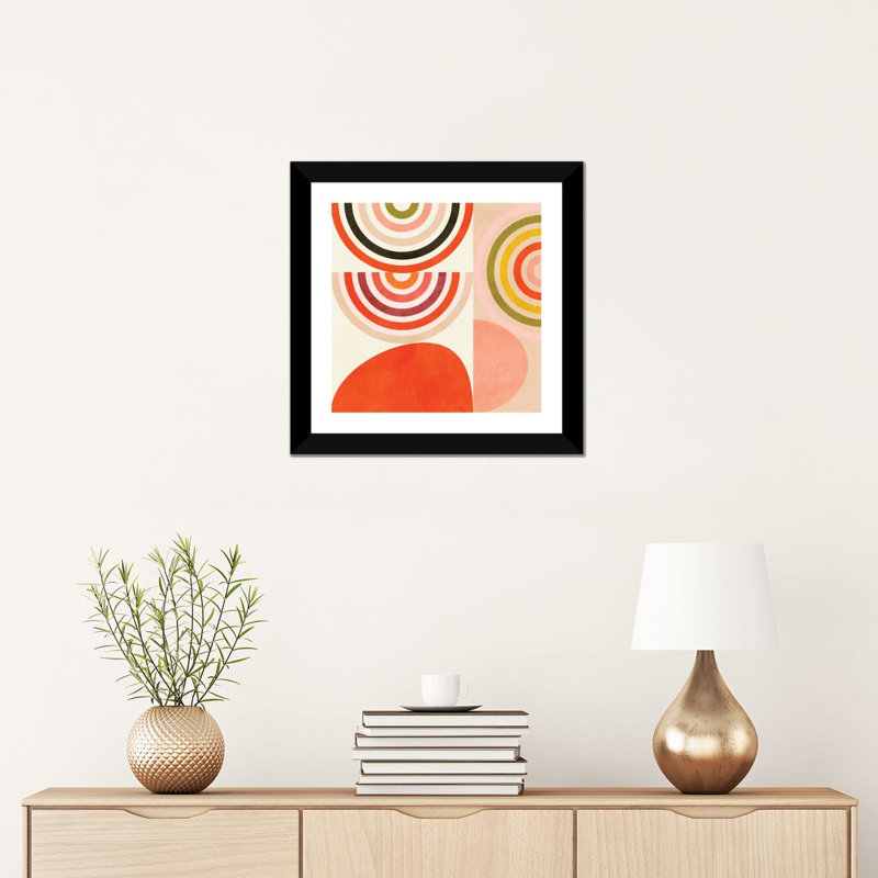 Shapes Abstract III, White, 16" H x 16" W x  1" D, Black Paper