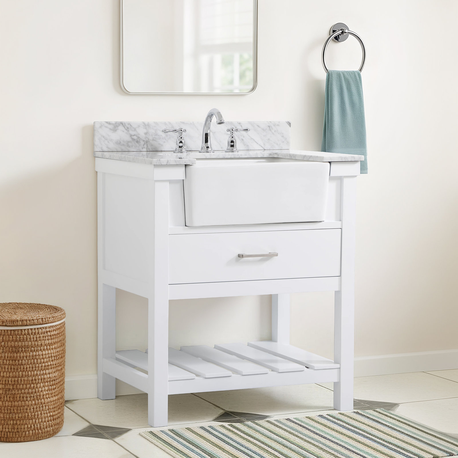 Pelaghia 30'' Single Bathroom Vanity, White