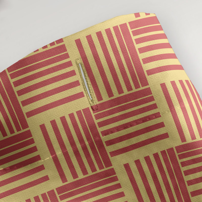 Rideau de douche simple basketweave rayures classic, Jaune / Rouge