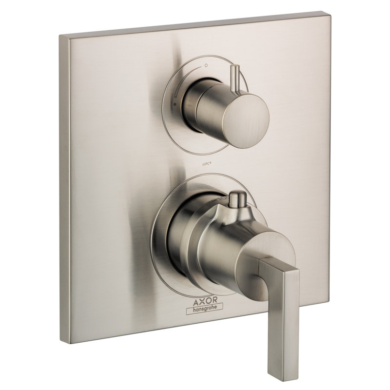 AXOR Citterio Thermostatic Trim With Volume Control Valve Trim Only, Brushed Nickel