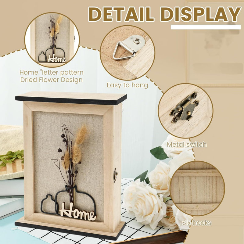 Wood Wall Organizer with Wall Baskets