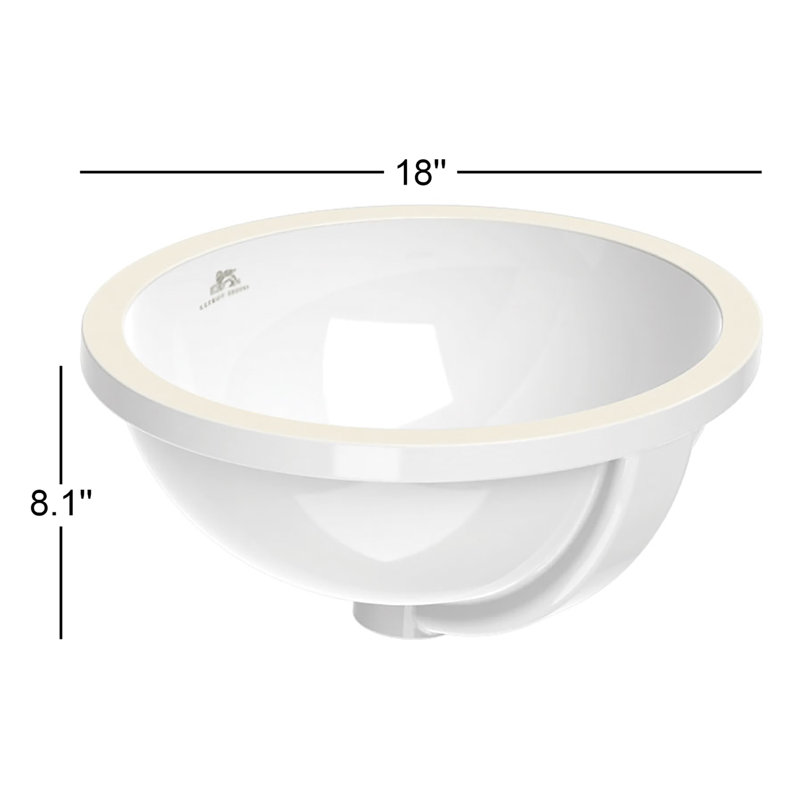 Lefroy Brooks 15.2'' White Vitreous China Oval Bathroom Sink with Overflow